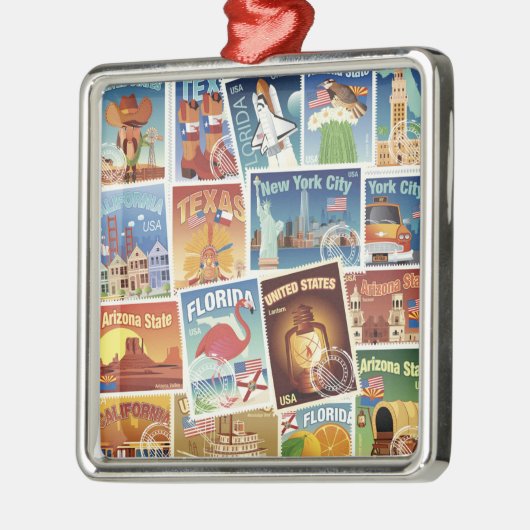 Staat-Porto-Briefmarken Ornament Aus Metall (Links)