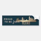 Staat Proud Texas Gold Autoaufkleber (Vorne)