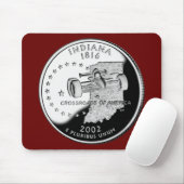 Staat Quarter of Indiana Reverse Side Imitats Mousepad (Mit Mouse)