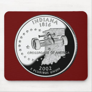 Staat Quarter of Indiana Reverse Side Imitats Mousepad