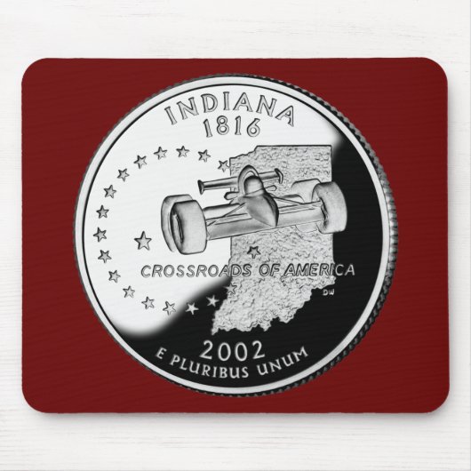 Staat Quarter of Indiana Reverse Side Imitats Mousepad (Vorne)