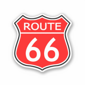 Staat Route 66 Reiseaufkleber Rot Aufkleber