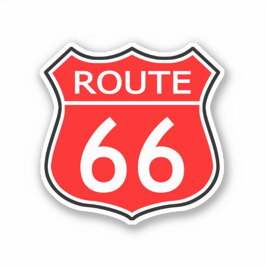 Staat Route 66 Reiseaufkleber Rot Aufkleber (Vorderseite)