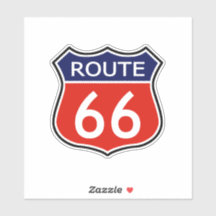 Staat Route 66 Reiseaufkleber rot und blau