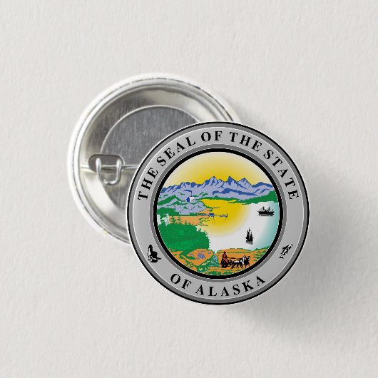 Staat Siegel Alaska Button (Vorne & Hinten)