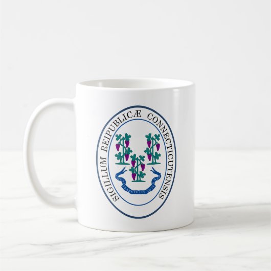 Staat Siegel Connecticut, USA Kaffeetasse (Links)