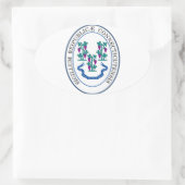 Staat Siegel Connecticut, USA Ovaler Aufkleber (Tasche)