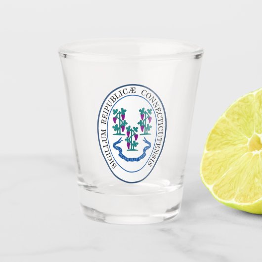 Staat Siegel Connecticut, USA Schnapsglas (Vorderseite)