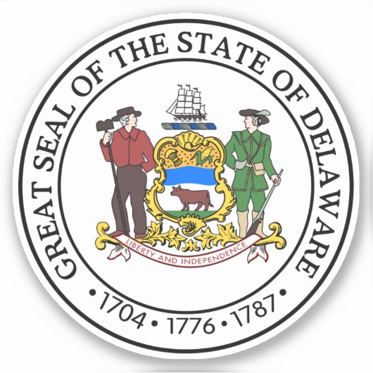 Staat Siegel Delaware Aufkleber (Vorderseite)
