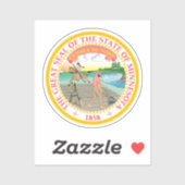 Staat Siegel Minnesota Aufkleber (Blatt)