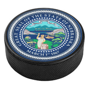 Staat Siegel Nebraska Eishockey Puck