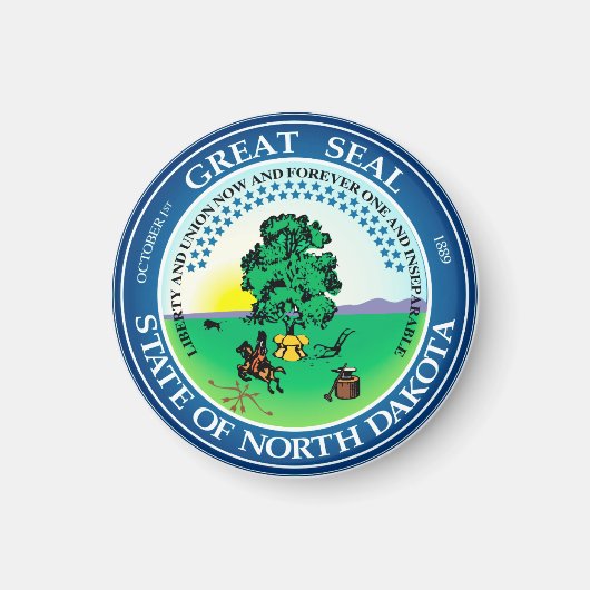 Staat Siegel North Dakota Magnet (Vorne)