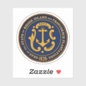 Staat Siegel Rhode Island Aufkleber (Blatt)