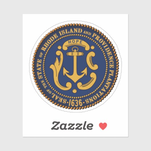 Staat Siegel Rhode Island Aufkleber (Blatt)