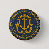 Staat Siegel Rhode Island Button (Vorderseite)