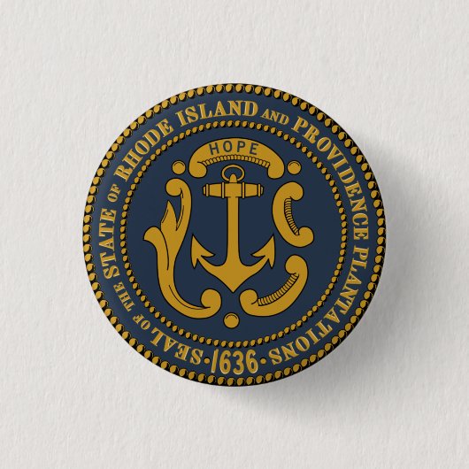 Staat Siegel Rhode Island Button (Vorderseite)