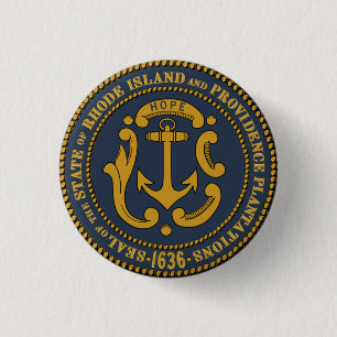 Staat Siegel Rhode Island Button