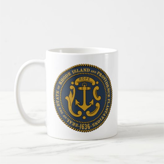Staat Siegel Rhode Island Kaffeetasse (Links)