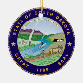Staat Siegel South Dakota Keramik Ornament (Vorne)