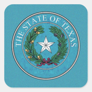 STAAT SIEGEL TEXAS QUADRATISCHER AUFKLEBER