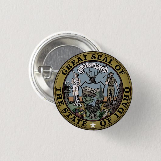 Staat Siegel von Idaho Button (Vorne & Hinten)