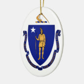 Staat Siegel von Massachusetts Keramik Ornament (Links)