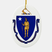 Staat Siegel von Massachusetts Keramik Ornament (Vorne)