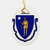 Staat Siegel von Massachusetts Keramik Ornament (Hinten)