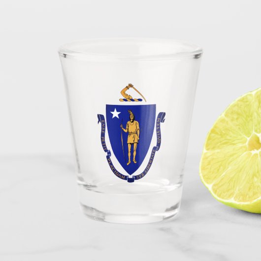 Staat Siegel von Massachusetts Schnapsglas (Vorderseite)