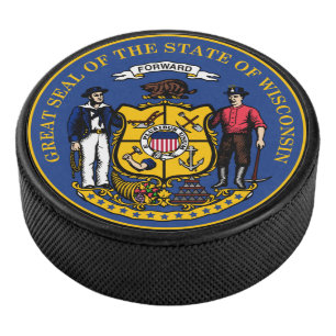 Staat Siegel Wisconsin Eishockey Puck