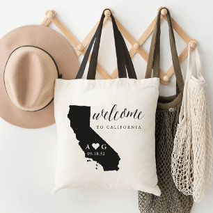 Staat Silhouette Hochzeit Begrüßung Tasche   Calif