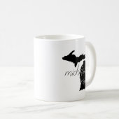 Staat Silhouette mit Michigan Made Typografy Kaffeetasse (VorderseiteRechts)