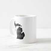 Staat Silhouette mit Michigan Made Typografy Kaffeetasse (Vorderseite Links)