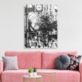 Staat St Scene| Schwarzweiß-Portrait-Leinwand Leinwanddruck (Insitu (Wohnzimmer))