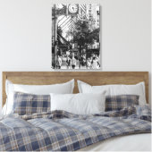 Staat St Scene| Schwarzweiß-Portrait-Leinwand Leinwanddruck (Insitu (Schlafzimmer))