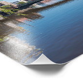 Staat Straßenbrücke durch den Fluss Milwaukee Fotodruck (Ecke)