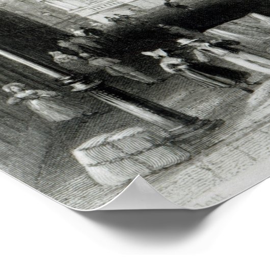 Staat Street, Boston, Gravur von S.Lacey Poster (Ecke)