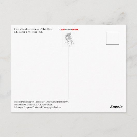 Staat Street Clock Postkarte (Rückseite)