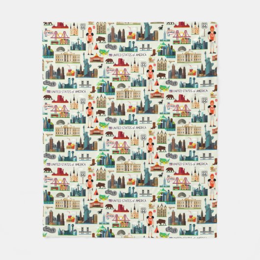 Staat-Symbol-Muster Fleecedecke (Vorderseite)