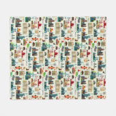 Staat-Symbol-Muster Fleecedecke (Vorderseite (Horizontal))