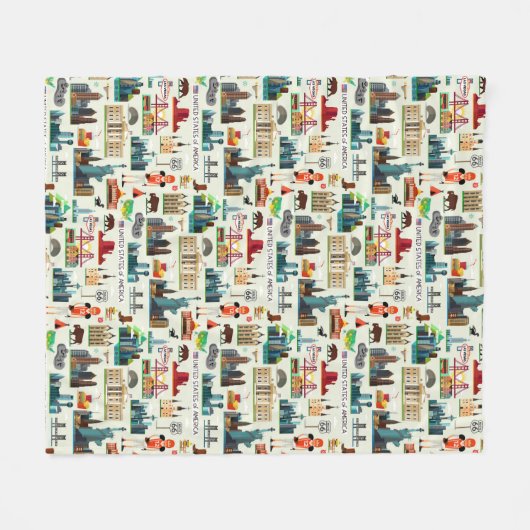 Staat-Symbol-Muster Fleecedecke (Vorderseite (Horizontal))