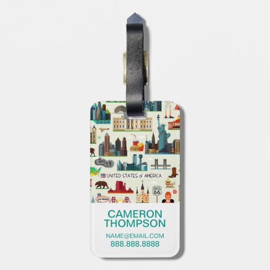 Staat-Symbol-Muster Gepäckanhänger (Rückseite vertikal)