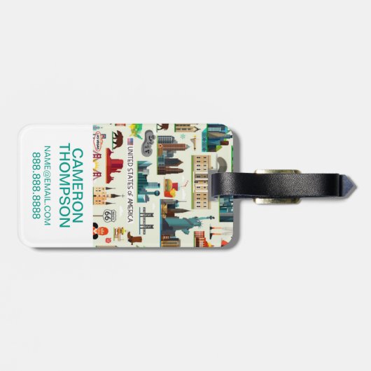 Staat-Symbol-Muster Gepäckanhänger (Rückseite horizontal)