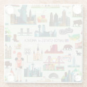 Staat-Symbol-Muster Glasuntersetzer (Rückseite)