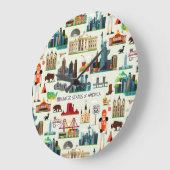 Staat-Symbol-Muster Große Wanduhr (Winkel)