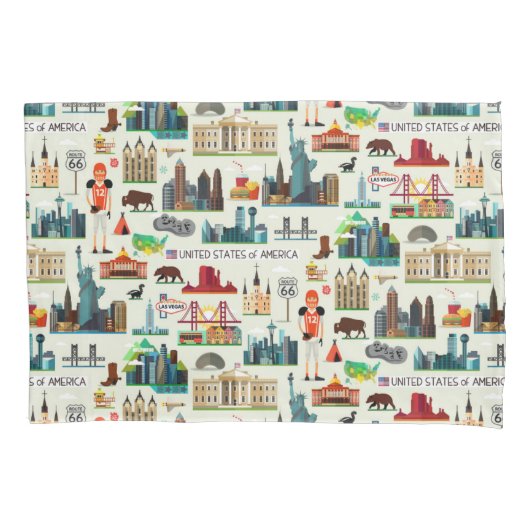 Staat-Symbol-Muster Kissenbezug (Vorderseite-Links)