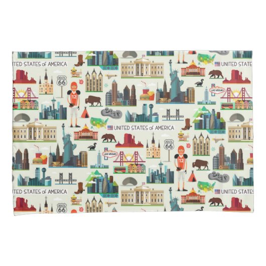 Staat-Symbol-Muster Kissenbezug (Vorderseite-Rechts)