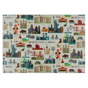 Staat-Symbol-Muster Schneidebrett