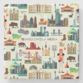 Staat-Symbol-Muster Steinuntersetzer (Vorderseite)