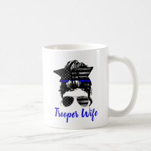 Staat Trooper Highway Patrol Messy Bun Ehefrau Kaffeetasse